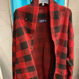 Ralph Lauren Polo button plaid sweater.